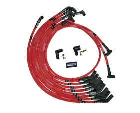 Moroso 135 Deg Plug Boots HEI Sleeved Ultra Spark Plug Wire Set Red SB Ford 351W