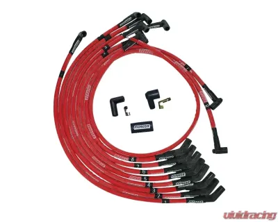 Moroso 135 Deg Plug Boots HEI Sleeved Ultra Spark Plug Wire Set Red SB Ford 351W - 52572