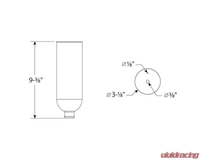 Moroso Coolant Neck Overflow Tank 3x9" Aluminum - 63774