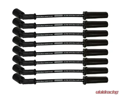Moroso 8.5mm Ultra 40 9.75" Long Wire Set w/o Aluminum Heatshield Black GM LS | LT - 73745