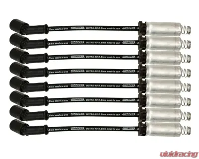 Moroso 8.5mm Ultra 40 11" Long Wire Set w/Aluminum Heatshield Black GM LS | LT - 73746