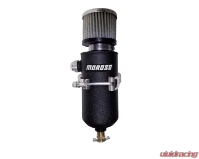 Moroso 12AN Male Catch Can Breather Tank Black Powder Coat - 85751