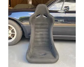 Car Make Corn's Black Fabric Black Stitch Universal 1 Seat Bucket Seat