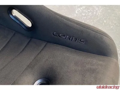 Car Make Corn's Black Fabric Black Stitch Universal 1 Seat Bucket Seat - CMC-BKST-BKBK