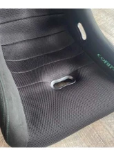 Car Make Corn's Black Fabric Green Stitch Universal 1 Seat Bucket Seat                                     - CMC-BKST-BKGR - Image 3