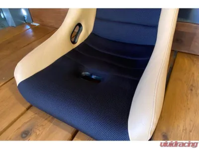 Car Make Corn's Leather Light Beige Mesh Type Universal 1 Seat Bucket Seat - CMC-BS-LBLMSH