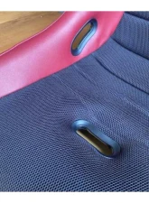 Car Make Corn's Red Leather Black Mesh Universal 1 Seat Bucket Seat                                     - CMC-BS-RDL-BKMESH - Image 2