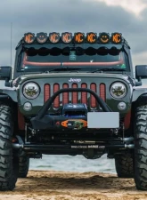 CrawlTek Inferno Black Front Bumper Flat Top Stinger Jeep Wrangler JK 2007-2018                                     - CWLJK11021 - Image 11
