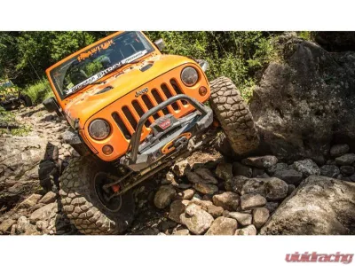 CrawlTek Inferno Black Front Bumper Flat Top Stinger Jeep Wrangler JK 2007-2018 - CWLJK11021
