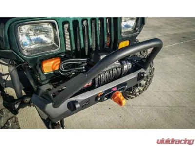 CrawlTek Pyro Stubby Front Bumper Flat Top Stinger Jeep Wrangler CJ | YJ | TJ 1976-2006 - CWLTJ10121