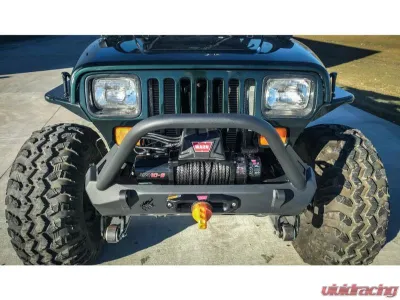 CrawlTek Pyro Stubby Front Bumper Flat Top Stinger Jeep Wrangler CJ | YJ | TJ 1976-2006 - CWLTJ10121