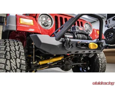 CrawlTek Pyro Midwidth Front Bumper Flat Top Stinger Jeep Wrangler CJ | YJ | TJ 1976-2006 - CWLTJ10221
