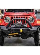 CrawlTek Pyro Midwidth Front Bumper Flat Top Stinger Jeep Wrangler CJ | YJ | TJ 1976-2006                                     - CWLTJ10221 - Image 8