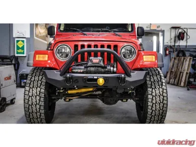 CrawlTek Pyro Midwidth Front Bumper Flat Top Stinger Jeep Wrangler CJ | YJ | TJ 1976-2006 - CWLTJ10221