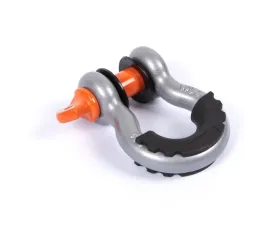 CrawlTek 3/4inch Hard Bow Metallic Grey | 7/8inch Screw Pin Orange Black Isolator Shackle