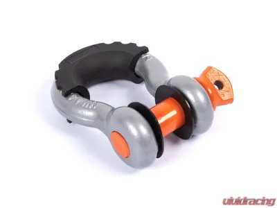 CrawlTek 3/4inch Hard Bow Metallic Grey | 7/8inch Screw Pin Orange Black Isolator Shackle - CWLTW08101