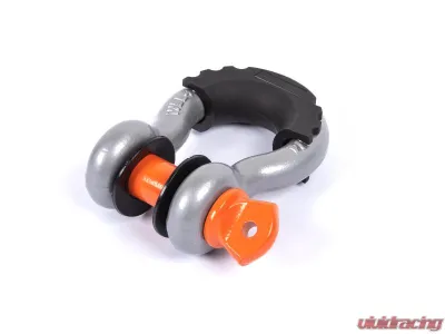 CrawlTek 3/4inch Hard Bow Metallic Grey | 7/8inch Screw Pin Orange Black Isolator Shackle - CWLTW08101