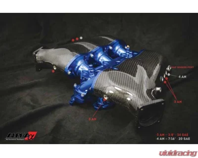 AMS Performance Carbon Fiber Intake Manifold w/ Standard Fuel Rail (6 injectors) Nissan GT-R R35 2009+ - ALP.07.08.0101-16