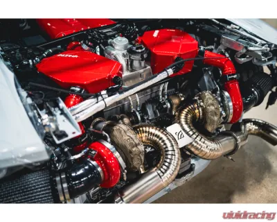 AMS Performance Alpha 20 G42-1200 Twin Turbo Kit Center Exit Titanium Exhaust - ALP.40.14.0042-1