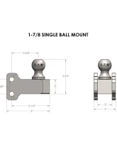 BulletProof Hitches BulletProof 1-7/8" Single Ball Mount for Medium to Extreme Duty Hitches                                     - 178SINGLE - Image 3