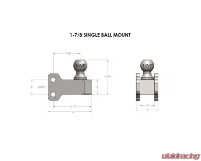 BulletProof Hitches BulletProof 1-7/8" Single Ball Mount for Medium to Extreme Duty Hitches - 178SINGLE