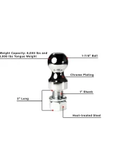 BulletProof Hitches BulletProof 1-7/8" Threaded Ball, 8,000 lbs Capacity, Steel, Chrome Plated                                     - 178THREADEDBALL - Image 6