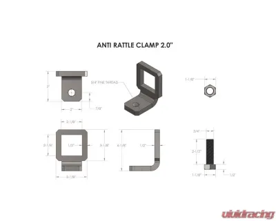 BulletProof Hitches BulletProof 2" Anti-Rattle Clamp for 2" Shank Hitches, Steel Finish - 2ANTIRATTLE