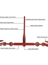 BulletProof Hitches BulletProof Heavy Duty 3/8" - 1/2" Ratchet Binder with Grab Hooks                                     - BPHDBINDER - Image 5
