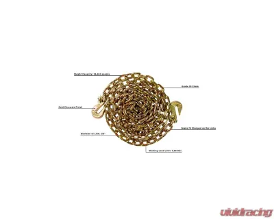 BulletProof Hitches BulletProof Heavy Duty 3/8" x 20' Transport Chain, Grade 70, 26,400 lb Capacity - BPHDTRANSPORT20