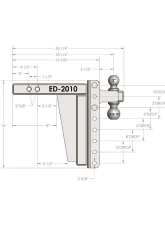 BulletProof Hitches BulletProof 2.0" Extreme Duty 10" Drop/Rise Hitch, 30K Capacity                                     - ED2010 - Image 8