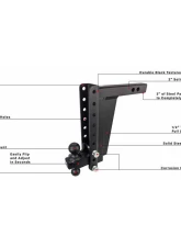 BulletProof Hitches BulletProof 2.0" Extreme Duty 12" Drop/Rise Hitch, 30K Towing Capacity                                     - ED2012 - Image 7