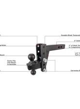 BulletProof Hitches BulletProof 2.0" Extreme Duty 4" Drop/Rise Hitch 30K Capacity                                     - ED204 - Image 7
