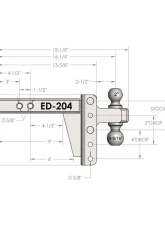 BulletProof Hitches BulletProof 2.0" Extreme Duty 4" Drop/Rise Hitch 30K Capacity                                     - ED204 - Image 8