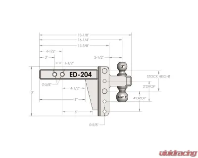 BulletProof Hitches BulletProof 2.0" Extreme Duty 4" Drop/Rise Hitch 30K Capacity - ED204