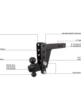 BulletProof Hitches BulletProof 2.0" Extreme Duty 6" Drop/Rise Hitch, 30,000 lb Capacity                                     - ED206 - Image 7