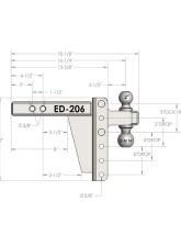 BulletProof Hitches BulletProof 2.0" Extreme Duty 6" Drop/Rise Hitch, 30,000 lb Capacity                                     - ED206 - Image 8