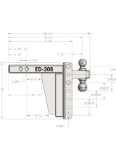 BulletProof Hitches BulletProof 2.0" Extreme Duty 8" Drop/Rise Hitch, 30K Capacity                                     - ED208 - Image 8