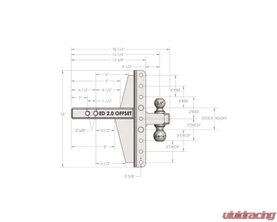 BulletProof Hitches BulletProof 2.0" Extreme Duty 4" & 6" Offset Hitch, 30K Capacity - ED20OFFSET