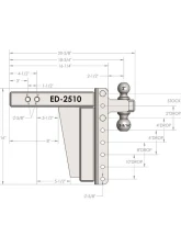 BulletProof Hitches BulletProof 2.5" Extreme Duty 10" Drop/Rise Hitch, 36K Capacity                                     - ED2510 - Image 7