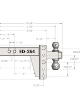 BulletProof Hitches BulletProof 2.5" Extreme Duty 4" Drop/Rise Hitch, 36,000 lb Capacity                                     - ED254 - Image 8