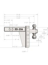 BulletProof Hitches BulletProof 2.5" Extreme Duty 6" Drop/Rise Hitch, 36,000 lb Capacity                                     - ED256 - Image 8
