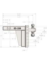 BulletProof Hitches BulletProof 2.5" Extreme Duty 8" Drop/Rise Hitch 36,000 lb Capacity                                     - ED258 - Image 7