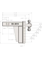 BulletProof Hitches BulletProof 3.0" Extreme Duty 10" Drop/Rise Hitch, 36K Capacity                                     - ED3010 - Image 7