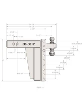 BulletProof Hitches BulletProof 3.0" Extreme Duty 12" Drop/Rise Hitch 36K Capacity                                     - ED3012 - Image 8