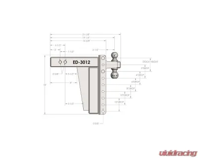 BulletProof Hitches BulletProof 3.0" Extreme Duty 12" Drop/Rise Hitch 36K Capacity - ED3012