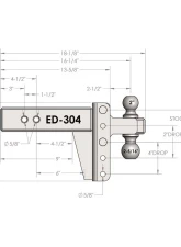 BulletProof Hitches BulletProof 3.0" Extreme Duty 4" Drop/Rise Hitch, 36K Capacity                                     - ED304 - Image 7
