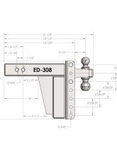 BulletProof Hitches BulletProof 3.0" Extreme Duty 8" Drop/Rise Hitch, 36K Capacity                                     - ED308 - Image 8