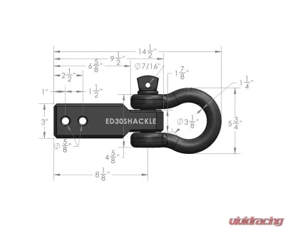 BulletProof Hitches BulletProof 3.0" Extreme Duty Receiver Shackle, 36,000 lb Capacity, Steel - ED30SHACKLE