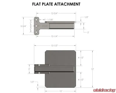 BulletProof Hitches BulletProof Flat Plate Attachment, 12"x10", 22,000 lbs, Steel, Black Finish - FLATPLATE