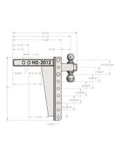 BulletProof Hitches BulletProof 2.0" Heavy Duty 12" Drop/Rise Hitch, 22,000 lb Capacity                                     - HD2012 - Image 8
